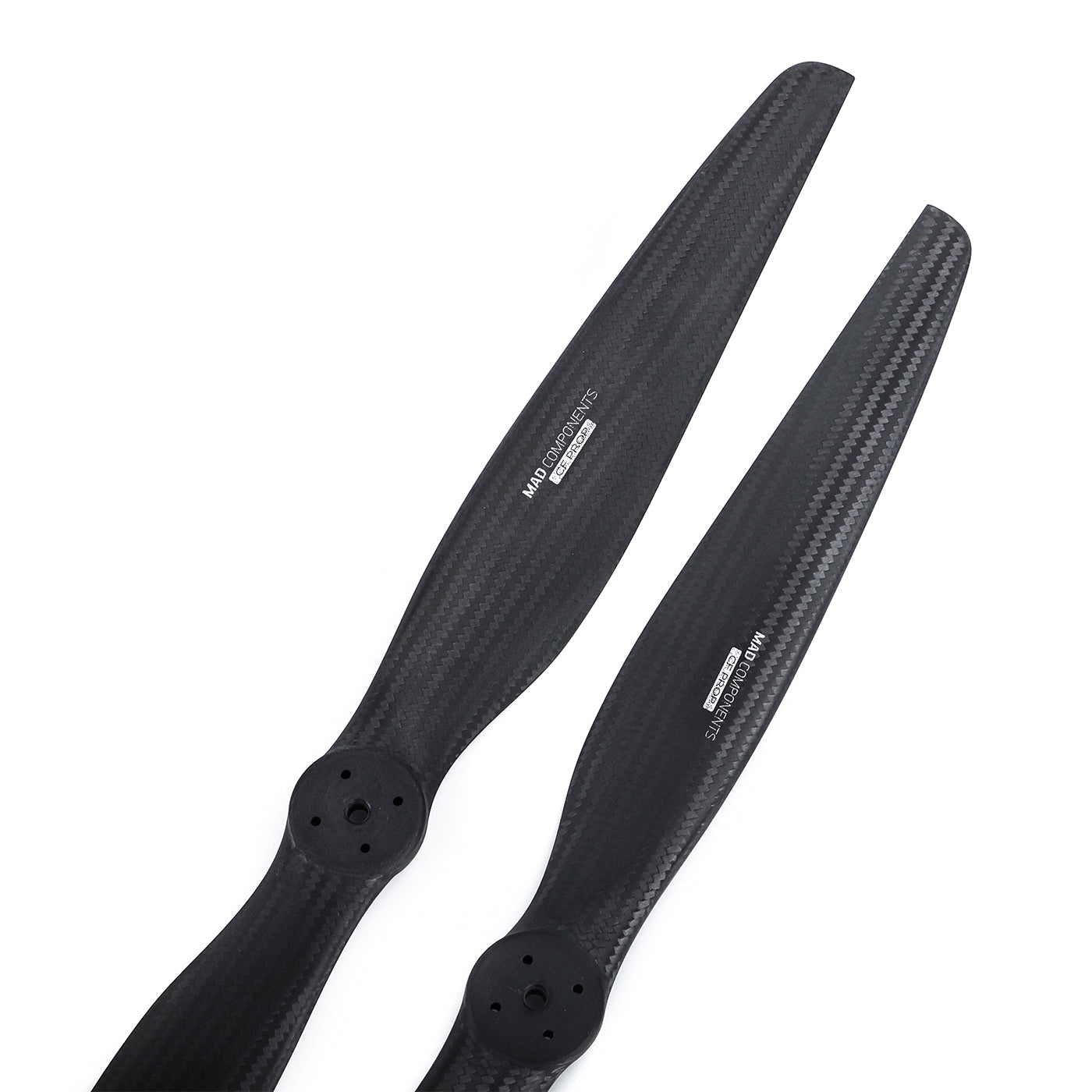 MAD FLUXER VTOL Carbon Fiber Propeller, Pair of MAD FLUXER carbon fiber VTOL propellers, 28.1x9.2, CCW rotation, with multi-hole hubs