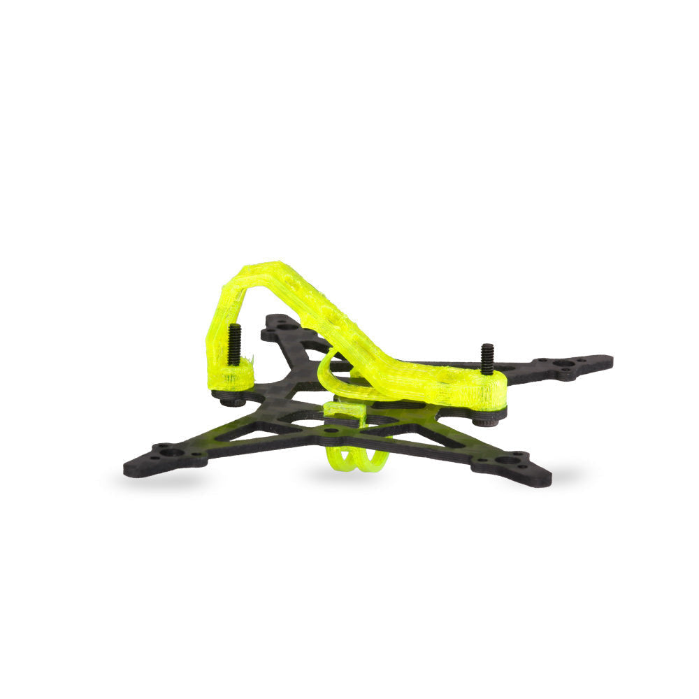 Flywoo Firefly 1S Nano Baby Quad replacement frame kit with carbon fiber base plate and neon yellow canopy
