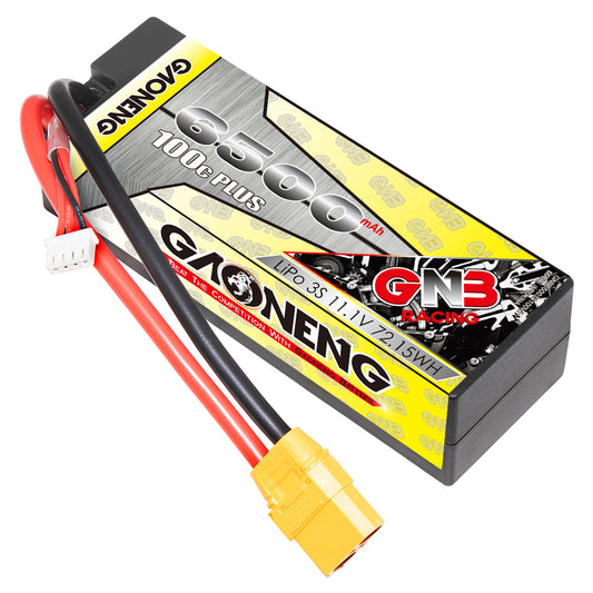 GAONENG GNB 3S 11.1V 6500mAh 100C hard case LiPo battery with XT90 plug and balance lead