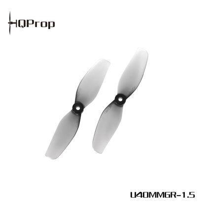 HQProp U40MMGR-1.5 gray 40mm 2-blade whoop propellers, 1.5mm shaft, top view