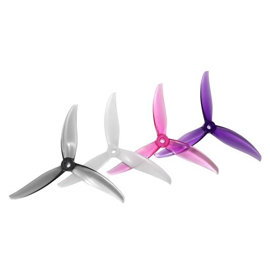 HQProp FlowerPig R29V3 5.1in 2.9 pitch 3-blade polycarbonate propeller set, mixed colors