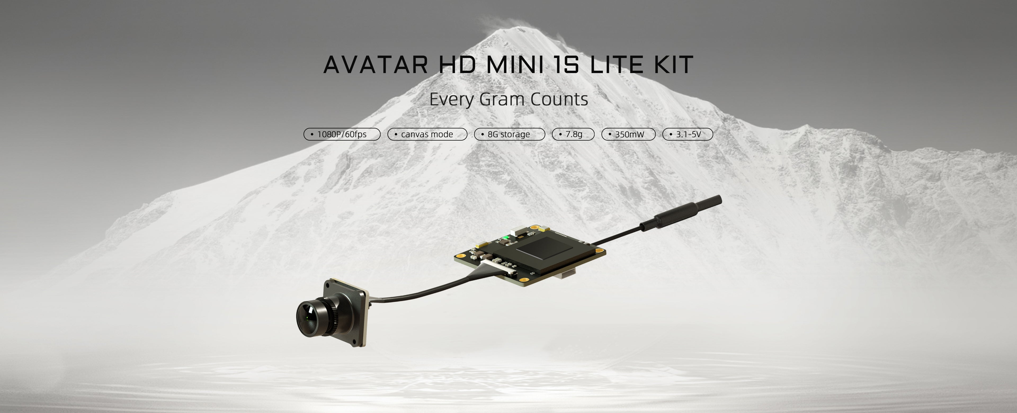 Walksnail Avatar HD Mini 1s Lite Kit, AVATAR HD MINI 15 LITE KIT Every Gram Counts 108OP/