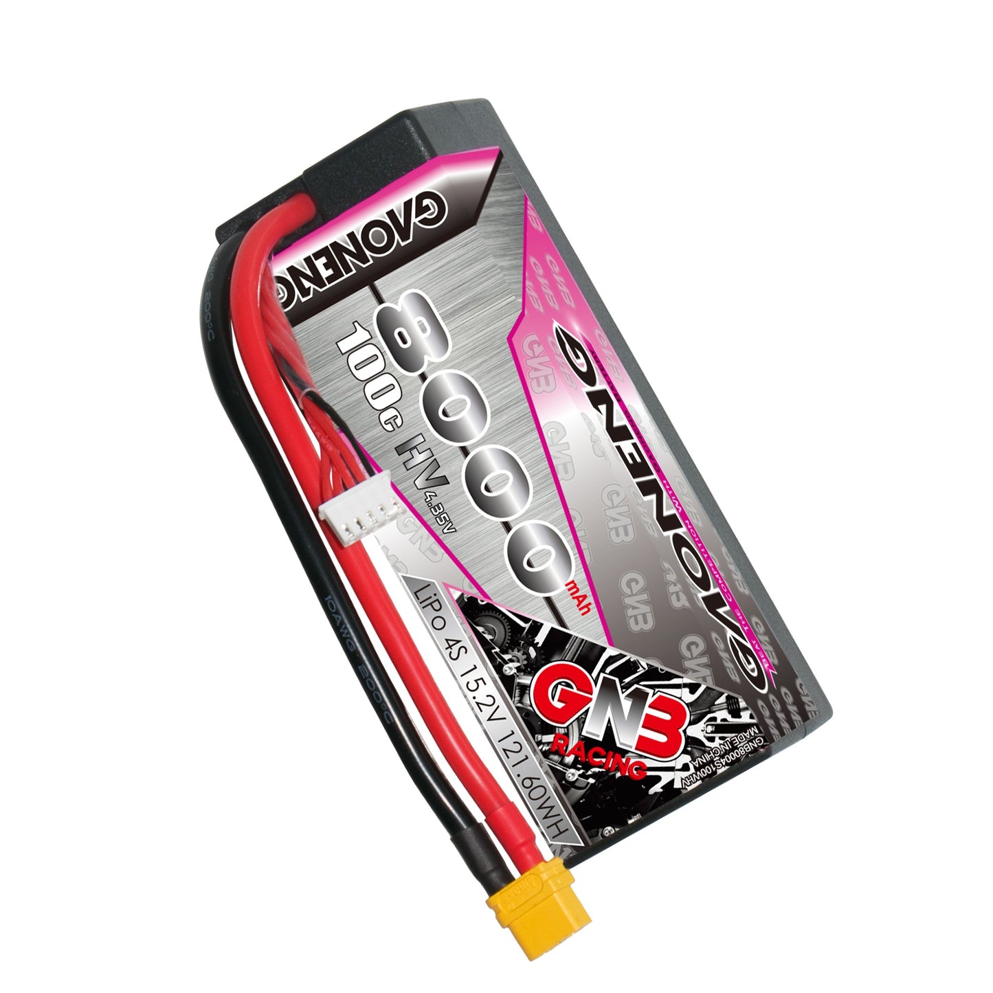 GNB 4S 8000mAh 100C LiHV hard case LiPo battery with XT60 plug and balance lead