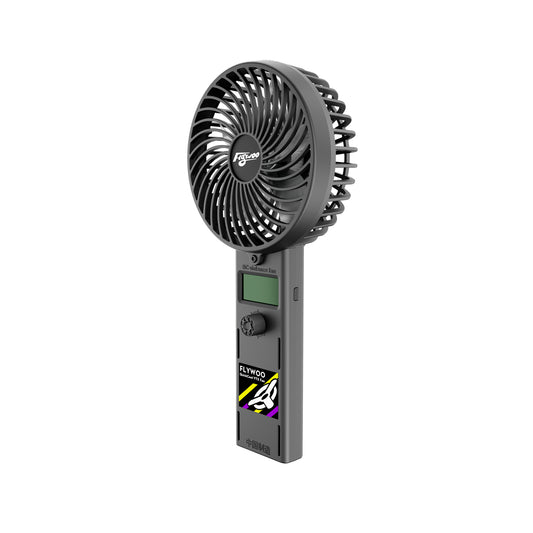 Flywoo QuickCool VTX Portable Fan, Flywoo QuickCool VTX portable handheld fan with large front grill, small display screen, and control dial