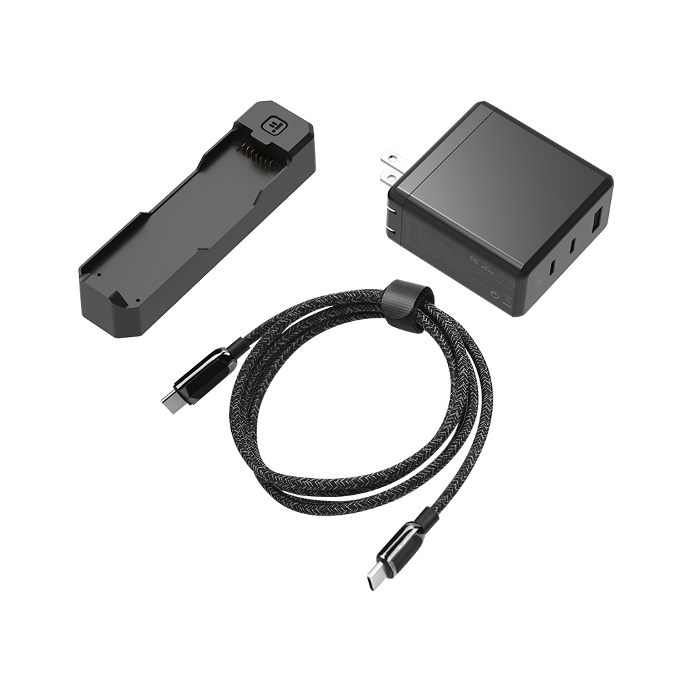 iFlight Defender Series battery charger kit with charging dock, multi-port wall adapter, and braided USB-C cable