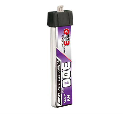 GAONENG GNB300 1S 3.8V 300mAh 60C LiHV battery with Molex 1.25 connector, upright view