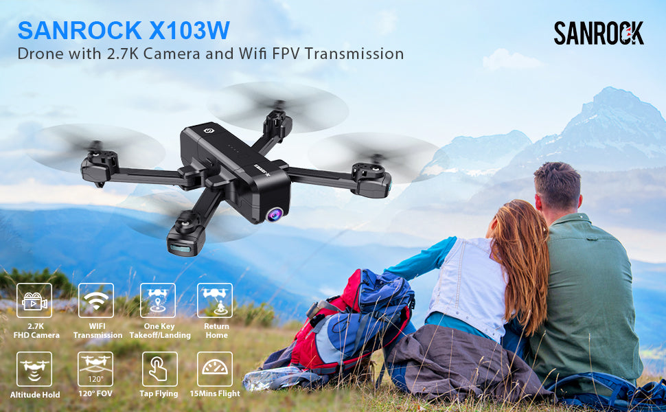 SANROCK X103W Drone, sanrock drone with 2.7k camera and wifi f