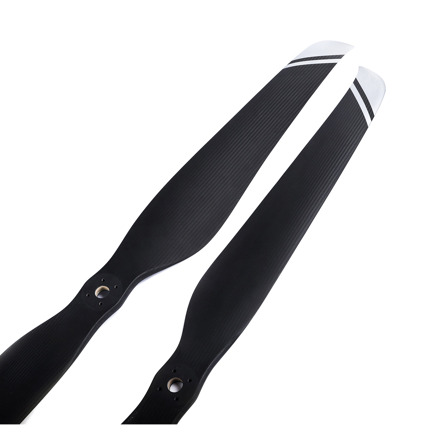 MAD CB2 PROP 52x19 Inch Carbon Fiber Propeller, MAD CB2 52x19 inch carbon fiber propeller blades, black two-blade set with white tips and mounting holes