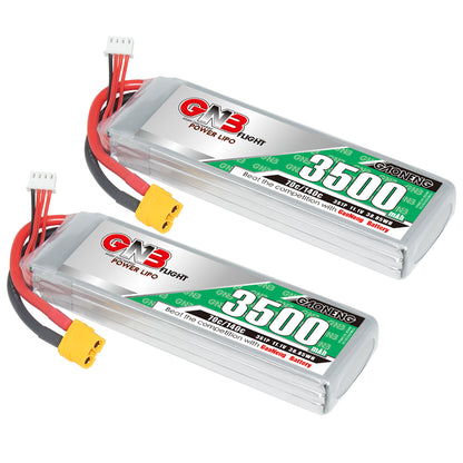 Two GAONENG GNB 3500mAh LiPo packs with XT60 connectors, side-by-side