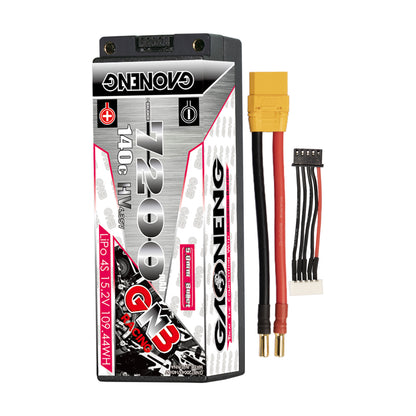 GAONENG GNB LiHV 4S 15.2V 7200mAh 140C 5mm Bullet Hard Case LiPo Battery (ROAR Approved)