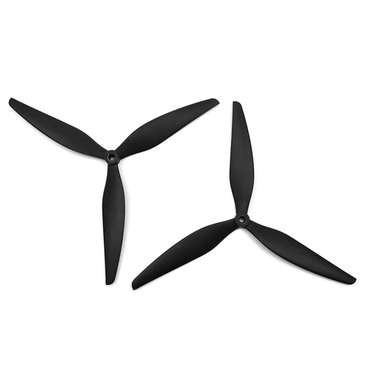 HQ MacroQuad Propeller set, black 3-blade drone propellers shown as a pair on white background