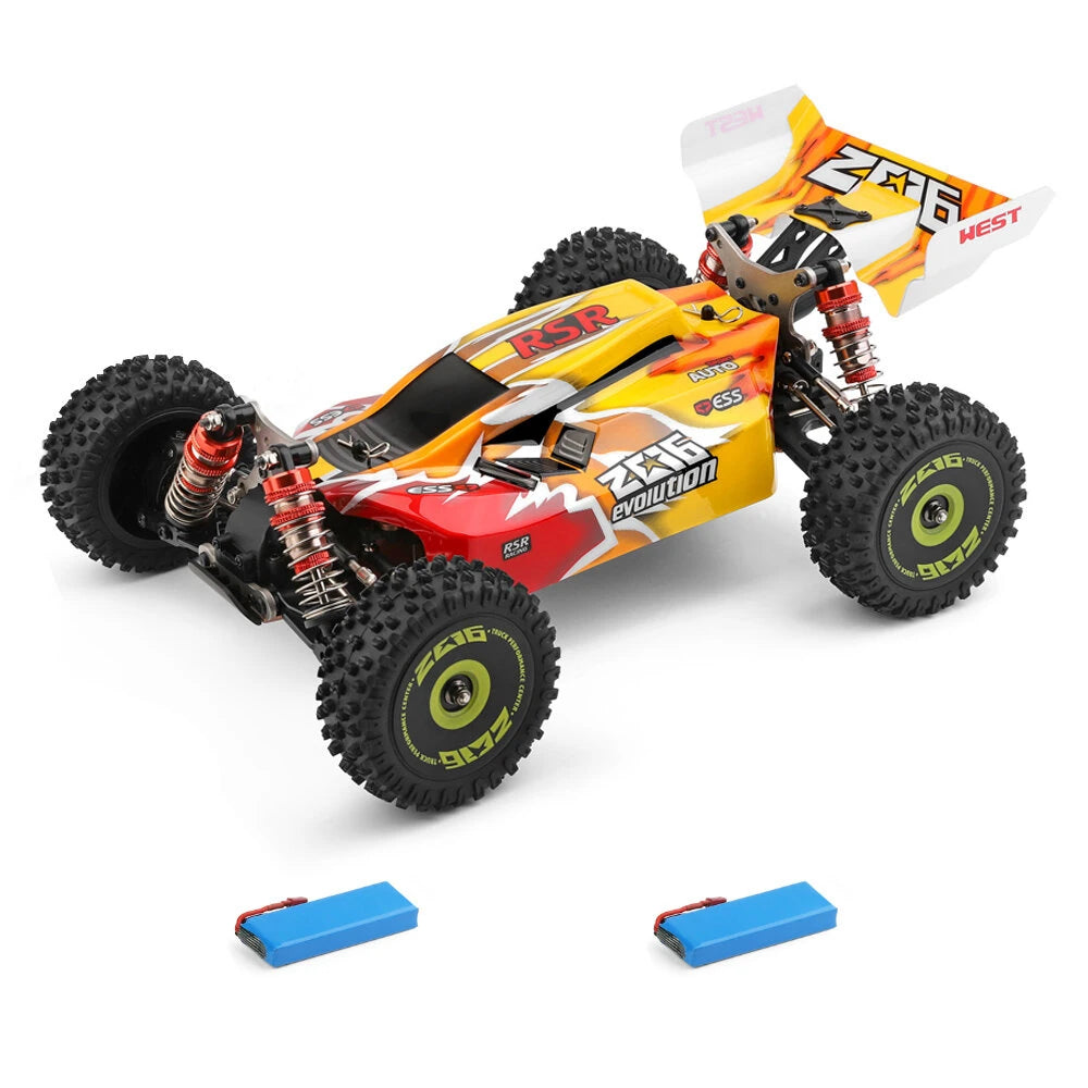 Wltoys 144010 RC Car 1/14 4WD 75km/h High Speed Brushless Off-Road Racing Car with Aluminum Alloy Chassis, Zinc Alloy Gear & Oil Shock Absorbers