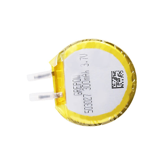 Grepow 5030027 3.7V 185mAh 1S1P LiPo Battery, Grepow 3.7V 185mAh round LiPo battery cell with yellow wrap and two small solder tab leads