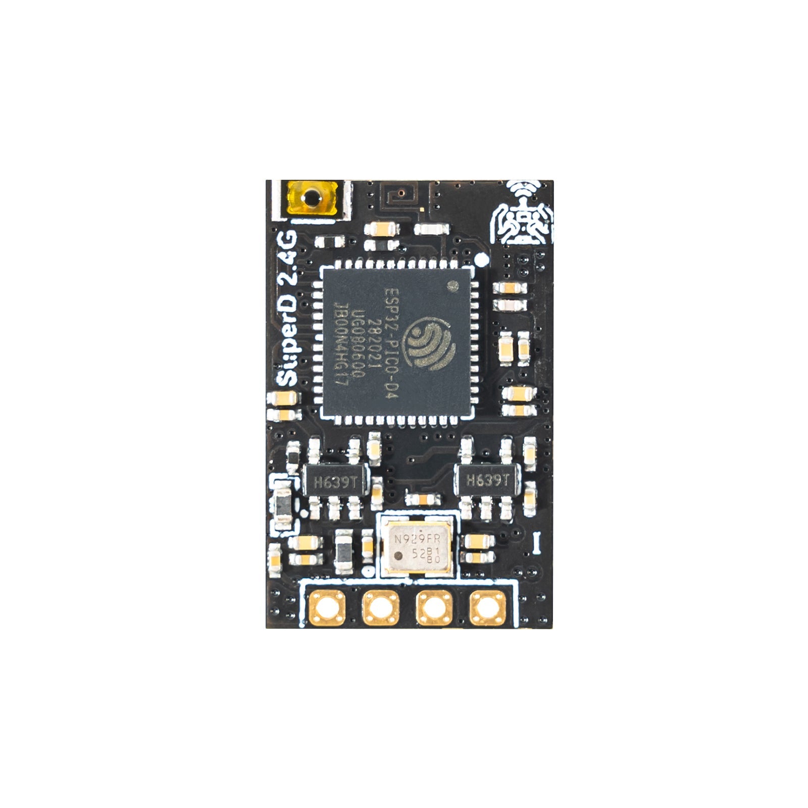 BETAFPV SuperD ELRS Diversity Receiver 2.4G board close-up with components and solder pads