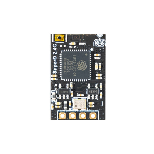 BETAFPV SuperD ELRS Diversity Receiver 2.4G board close-up with components and solder pads