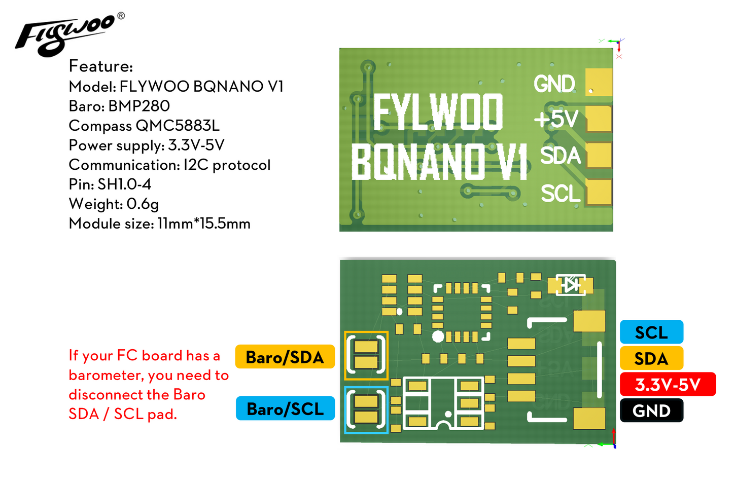 Flywoo BQNANO V1.0 Model w/ Compass & Baro 0.6g