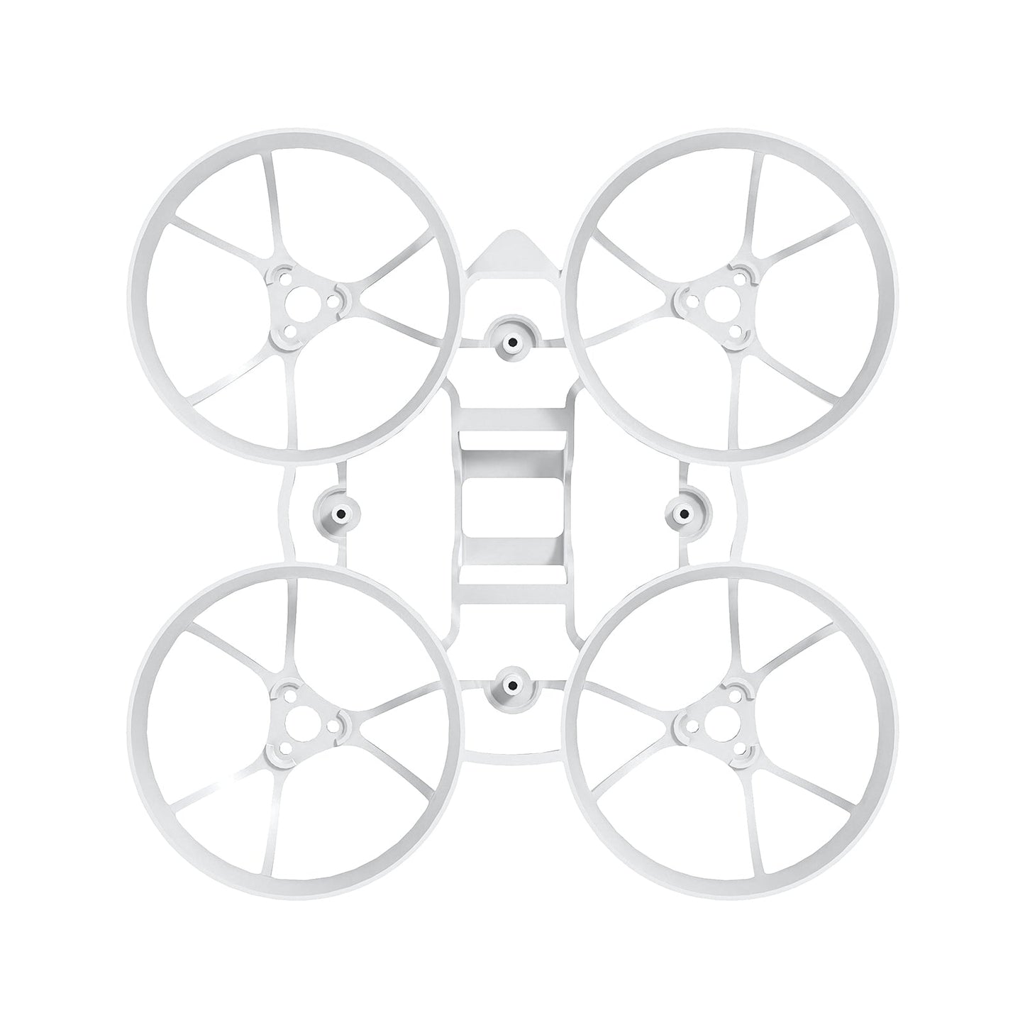 Air65 micro whoop frame in white, top-down view showing duct rings and center mounting deck