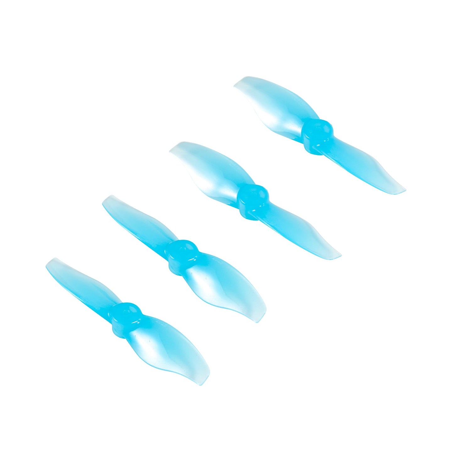 Gemfan 2015 2-Blade Propeller set, translucent blue quadcopter props on white background