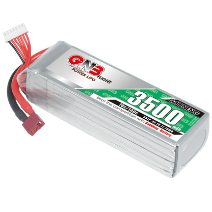 GAONENG GNB 6S 22.2V 3500mAh 70C LiPo battery with balance lead and T-plug connector