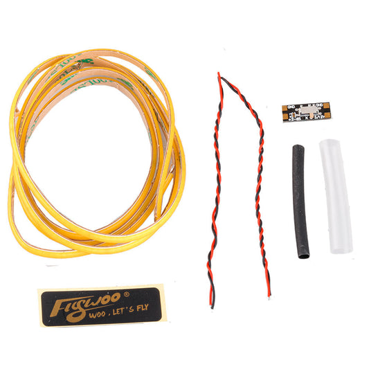 1PC DC12V Neon LED Strip Light, DC12V neon LED strip light kit with coiled yellow strip, lead wire, small connector board, and heat-shrink tubing