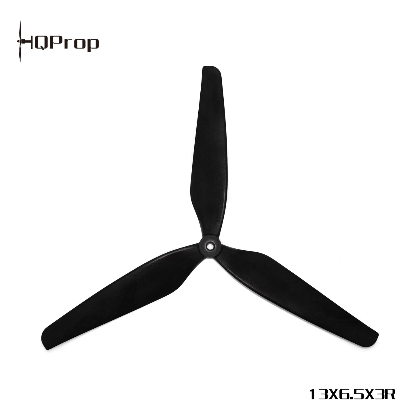 Black 3-blade propeller with HQProp logo and 13X6.5X3R marking on white background