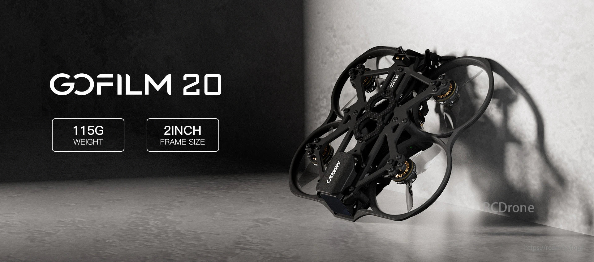 CADDXFPV, The Gofilm 20 Frame Kit features a 94mm wheelbase and camera damping design for smoother, more stable video capture.