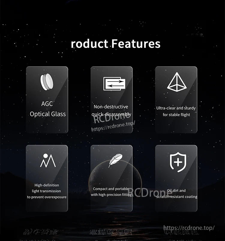 Camera Lens Filter, High-definition, scratch-resistant optical glass with compact, precise fit ensures clear vision and stable, portable drone performance.