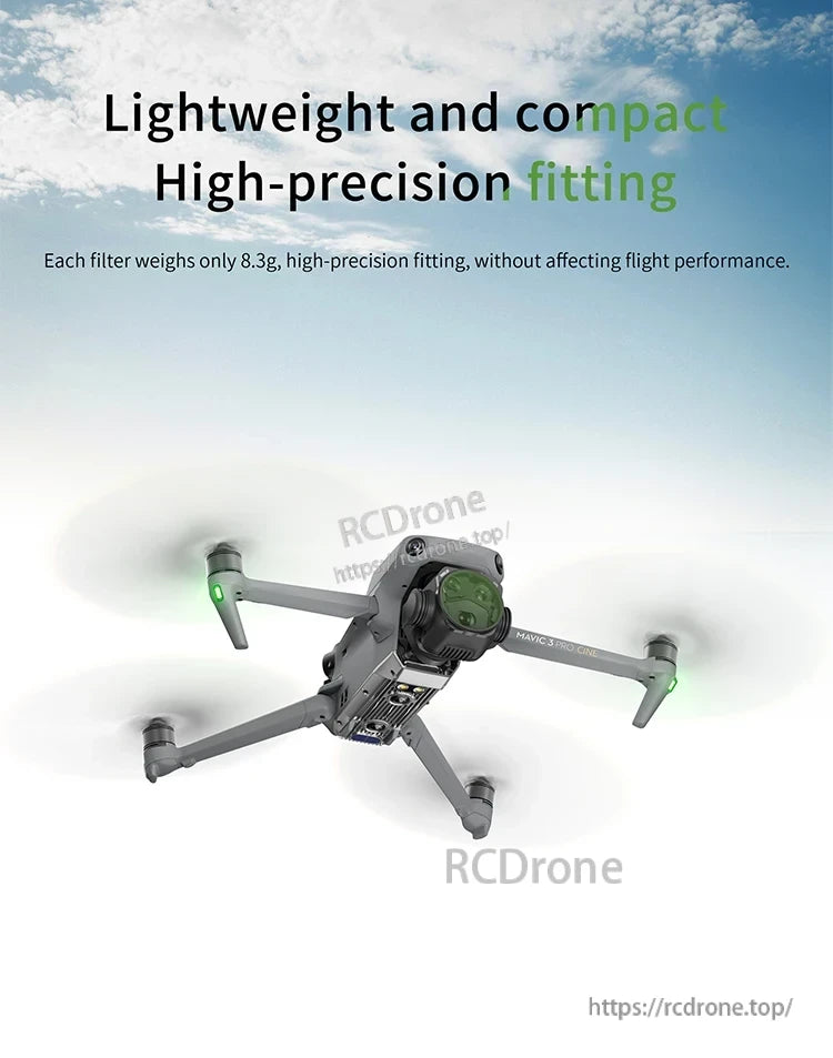 Lightweight compact high-precision camera lens filter for drones