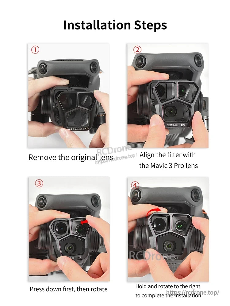 Camera Lens Filter Installation Guide for Mavic 3 Pro
