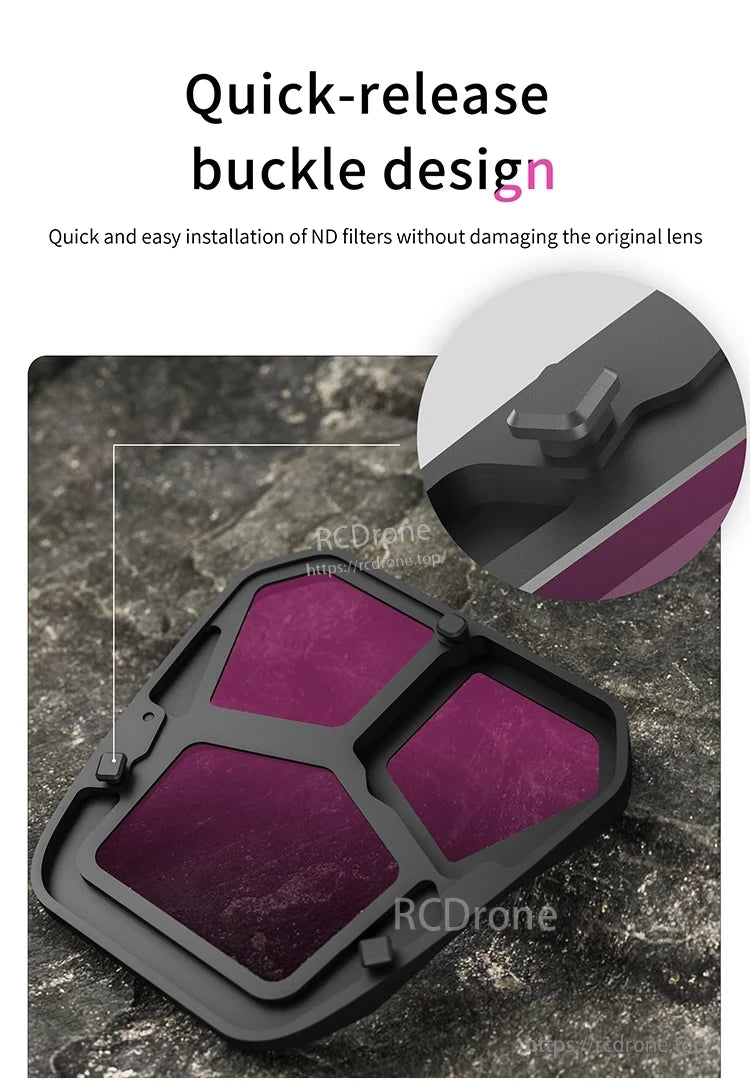 Camera Lens Filter, Quick release buckle design allows for easy installation of ND filters without damaging the original lens