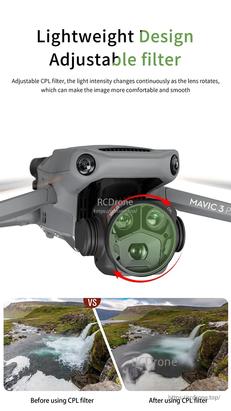 Camera Lens Filter, An adjustable CPL filter minimizes glare and improves image clarity for sharper, higher-quality photos.