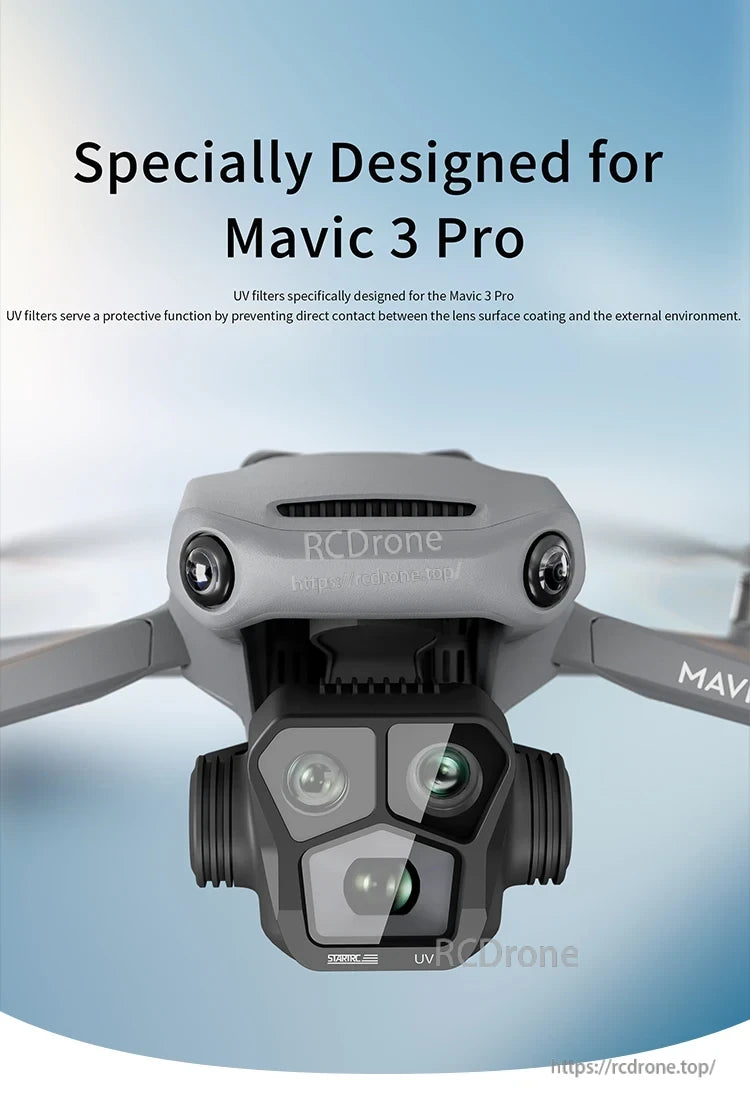 Camera Lens Filter, These UV filters are designed specifically for the Mavic 3 Pro and protect its lens surface coating from environmental damage.