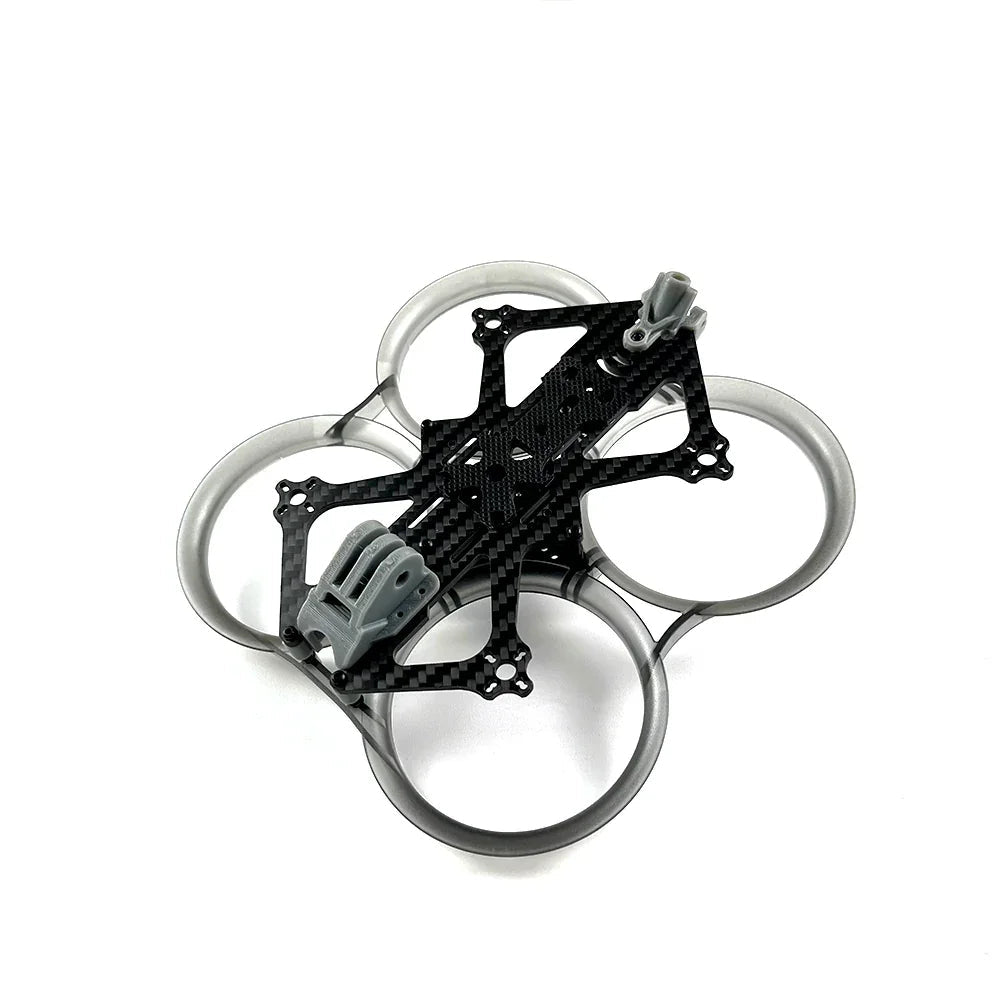 Inverted 2.5-inch whoop frame kit with carbon fiber top plate, duct guards, and printed mounts