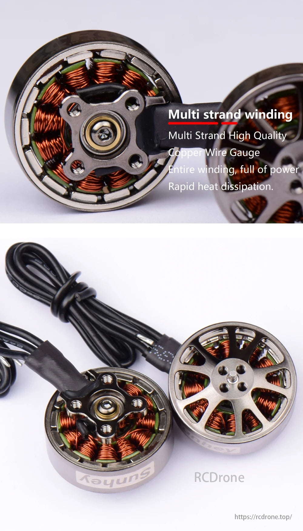 CCRC Sunhey 2004 Brushless Motor, Sunhey 2004 brushless motor features multi-strand copper wire for efficient rapid heat dissipation.