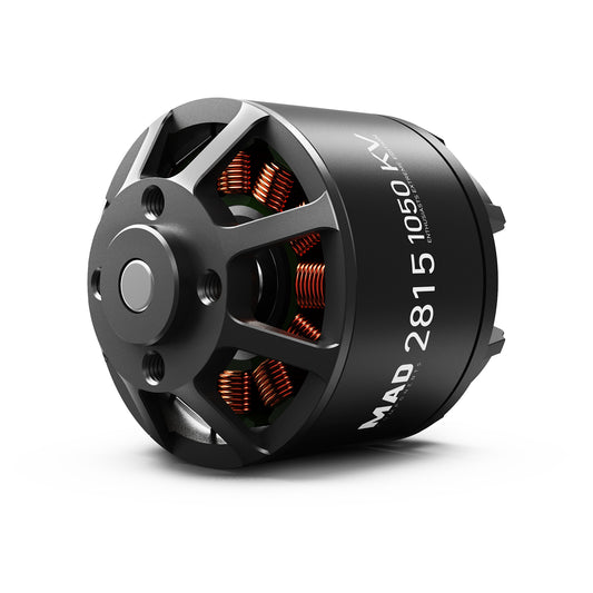 MAD X2815 1050KV brushless outrunner drone motor with black housing and visible copper windings
