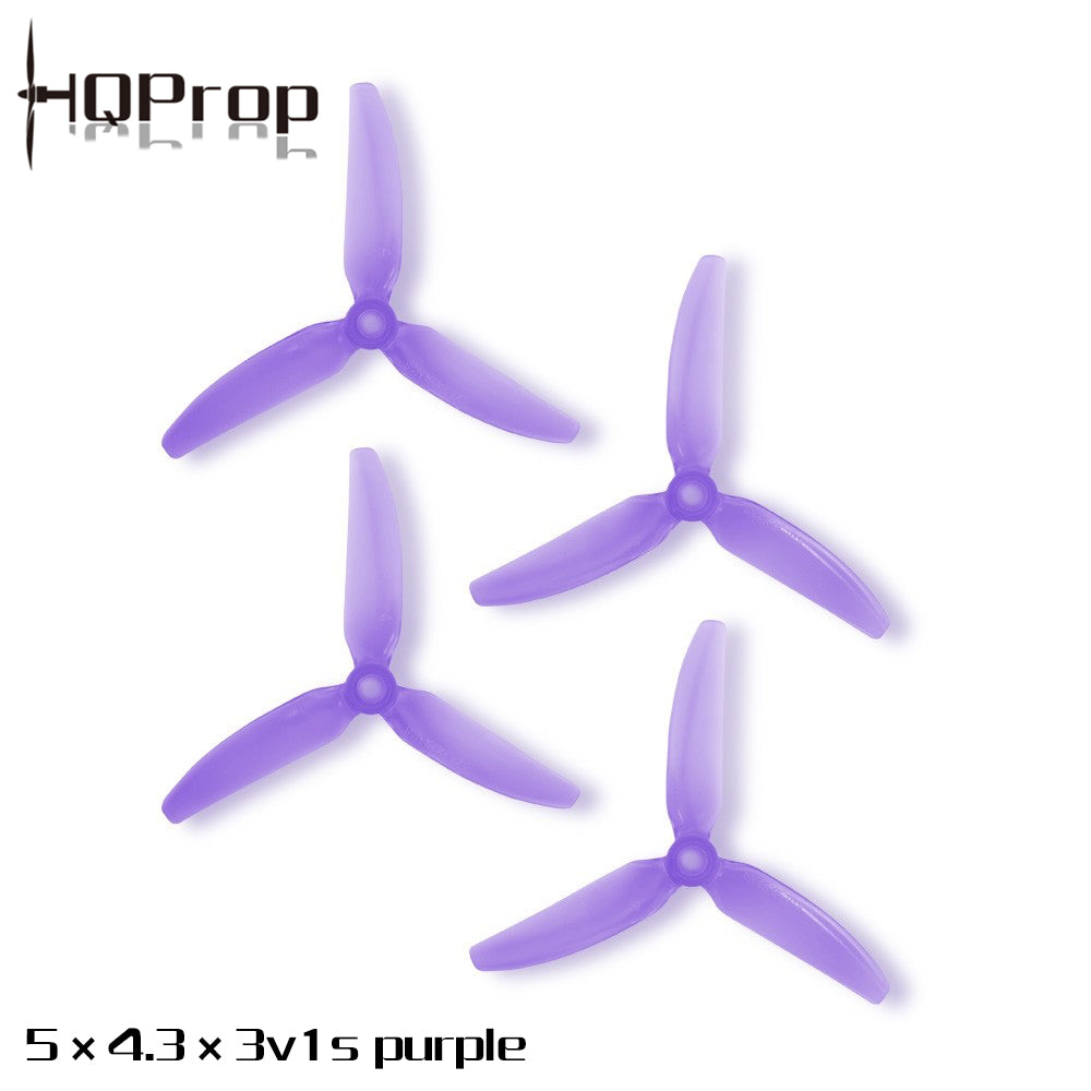 پروانه HQProp 5X4.3X3V1S (۲ راست‌گرد + ۲ چپ‌گرد) - پلی‌کربنات