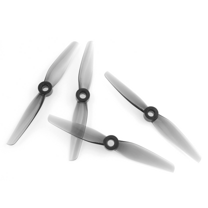 HQProp 4X2.5 Grey Polycarbonate 4 Inch Propeller set, 4 two-blade props on white background
