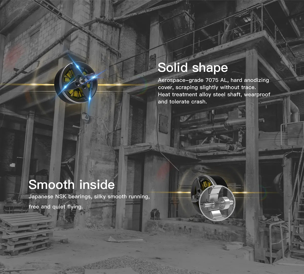 BrotherHobby VY 1504.5 Motor, japanese bearings, silky smooth running, free and quiet flying alloy