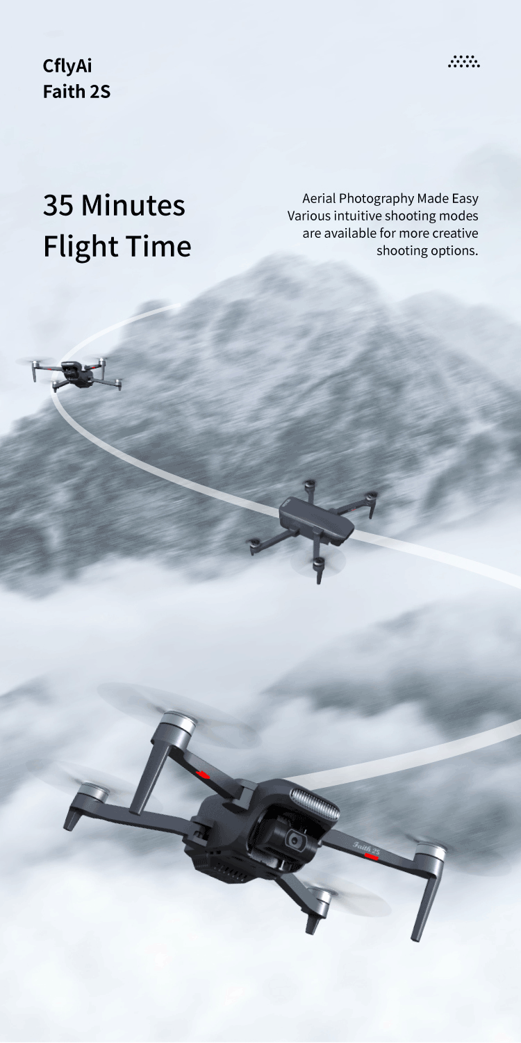 Cfly Faith 2s 7km 35Min 3-axis gimbal GPS 5G wifi 4k professional camera drone 11 CflyAi Faith 2S 35 Minutes Aerial Photography Made Various intuitive