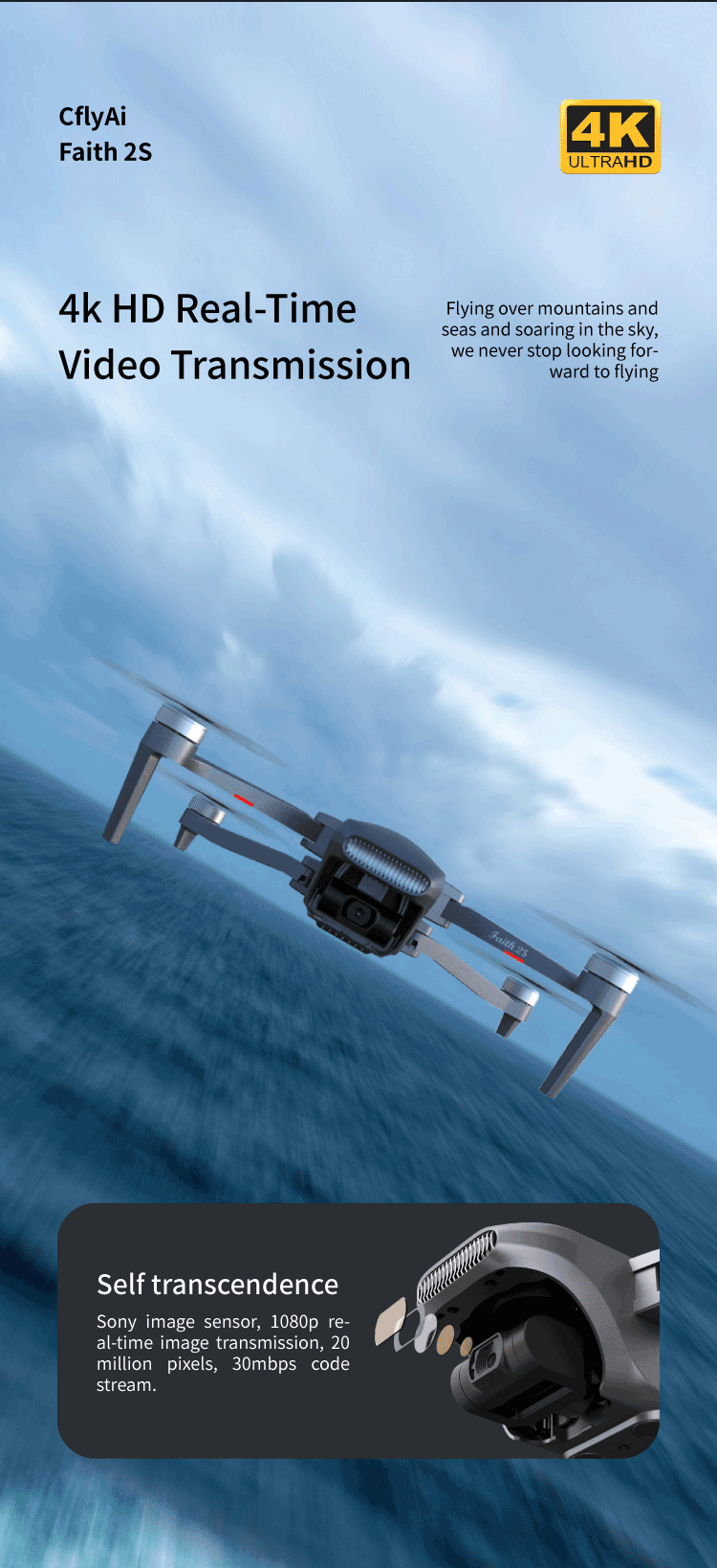 Cfly Faith 2s 7km 35Min 3-axis gimbal GPS 5G wifi 4k professional camera drone 9 Cfly Faith 2s 7km 35