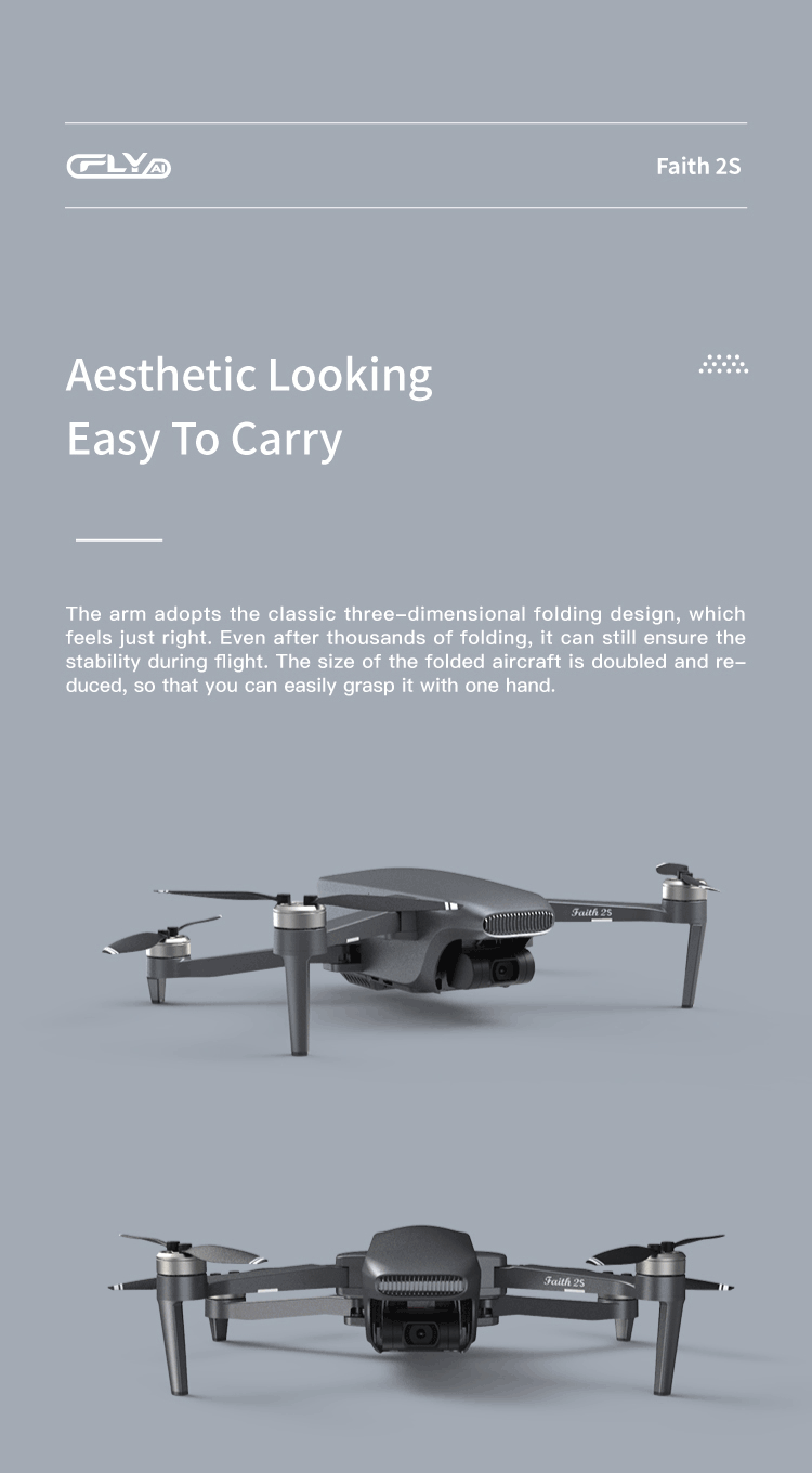 Cfly Faith 2s 7km 35Min 3-axis gimbal GPS 5G wifi 4k professional camera drone 12 the folded aircraft is doubled and re_ duced; so that you can easily grasp