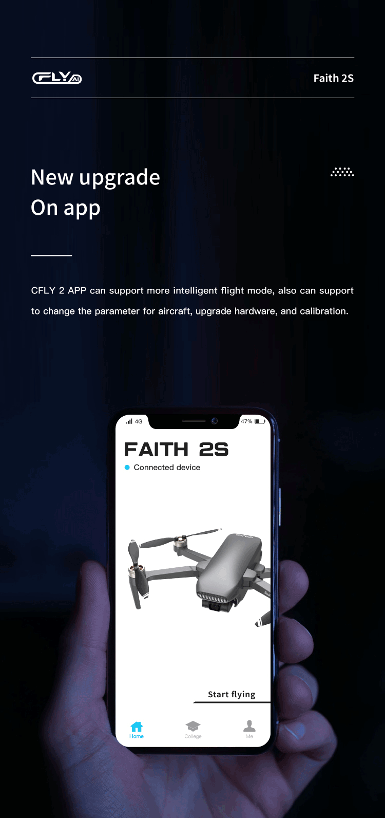 Cfly Faith 2s 7km 35Min 3-axis gimbal GPS 5G wifi 4k professional camera drone 21 CFLY 2 APP can support more intelligent flight mode, also can support to change the