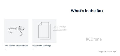Tool head - circular claw and document package included in box.