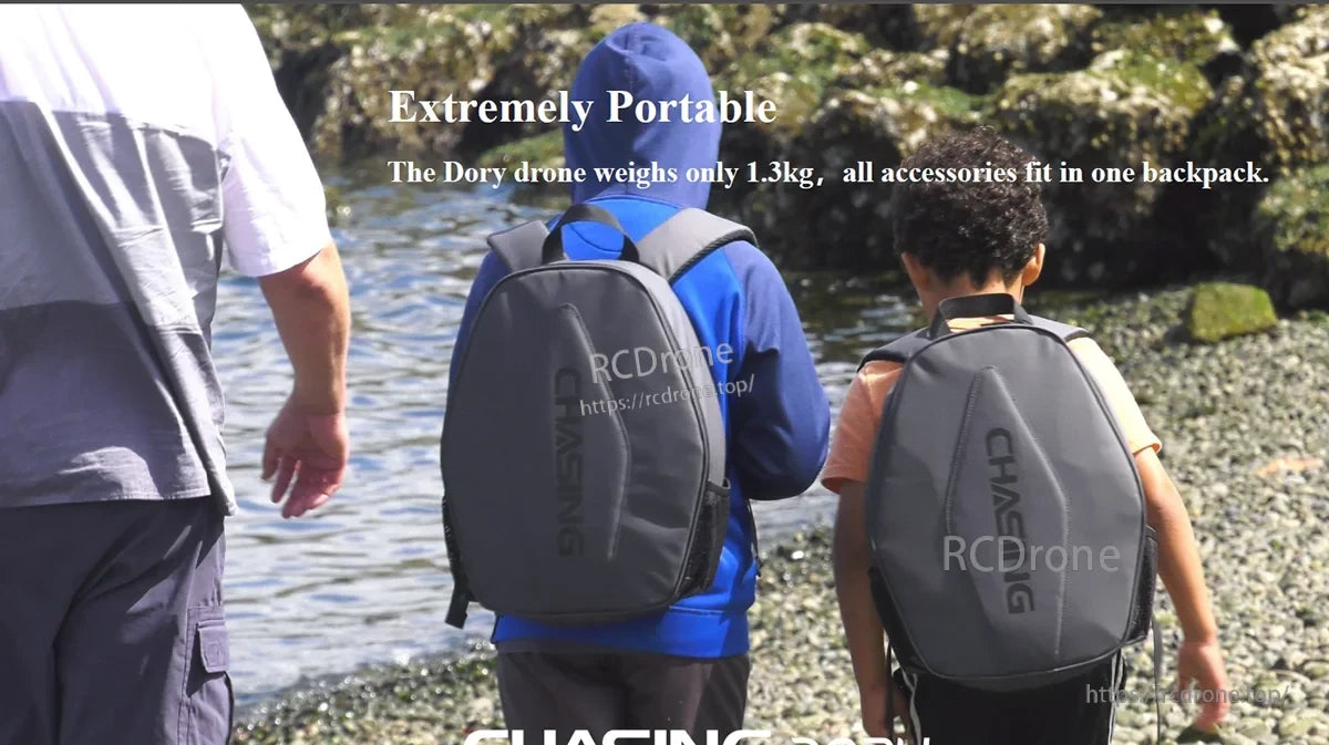 Chasing Dory Rov Camera, The Dory drone by CHASING weighs 1.3kg, fits all accessories in one backpack—ultra-portable and convenient for on-the-go use.