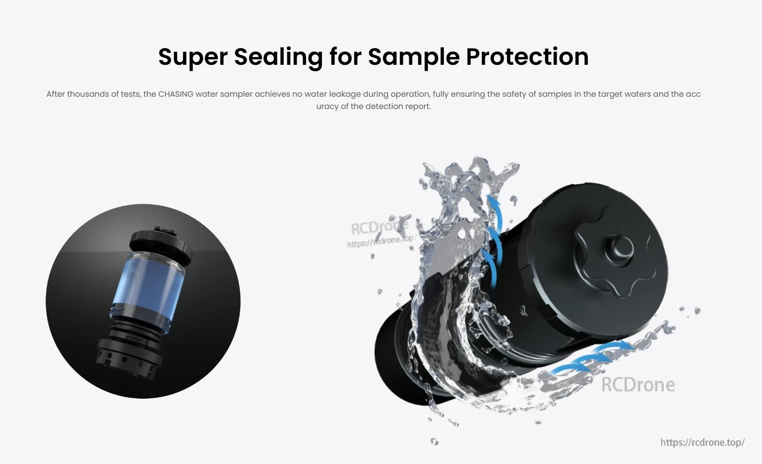 CHASING M2 Pro Water Sampler, Super sealing ensures no leakage, protecting samples and guaranteeing accurate detection results.