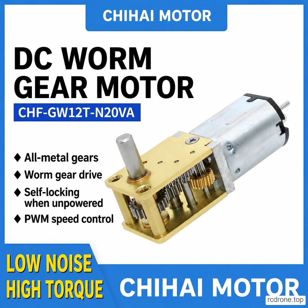 CHIHAI CHF-GW12T-N20VA worm gear motor with feature callouts