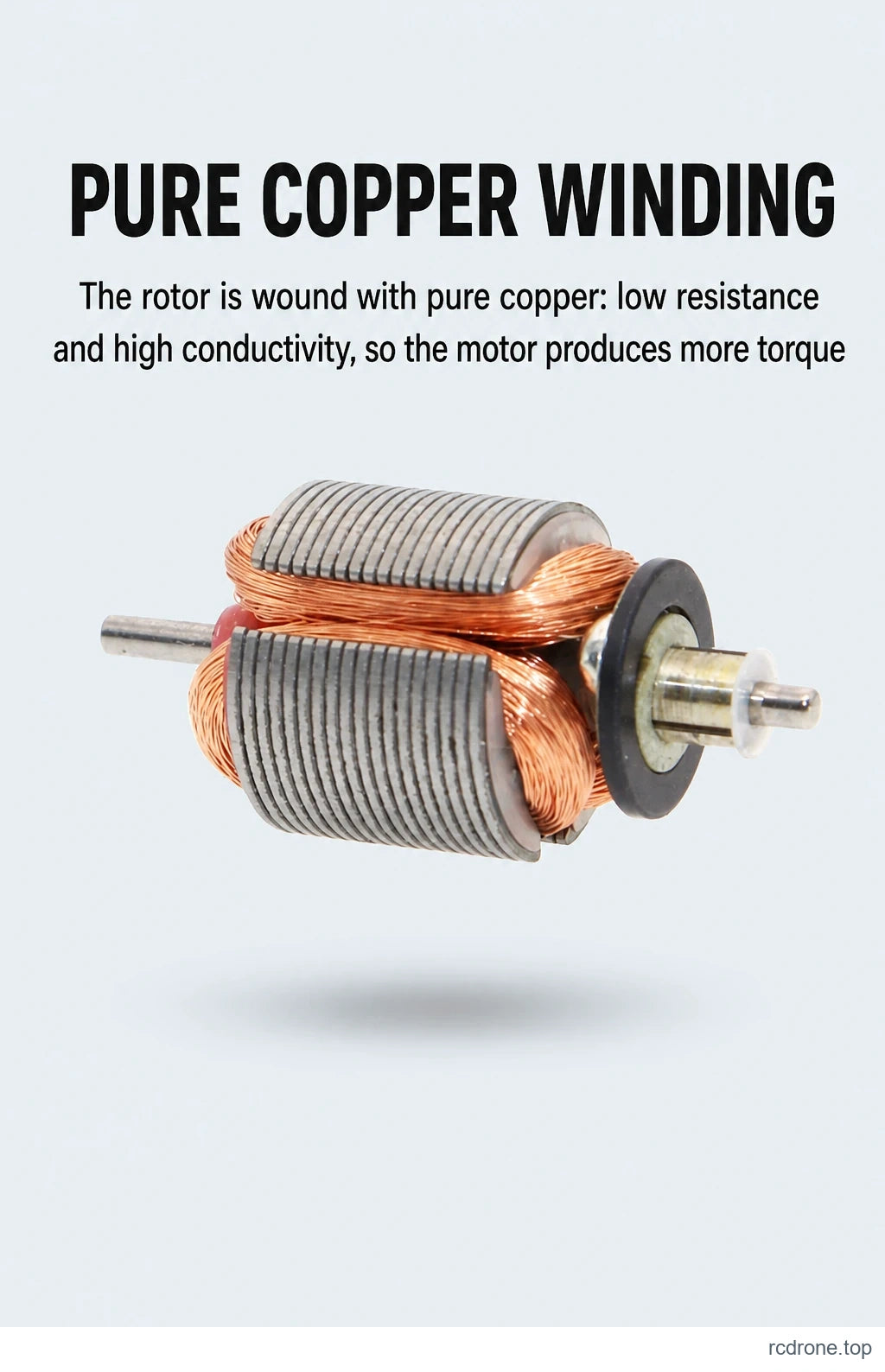 Pure copper rotor winding