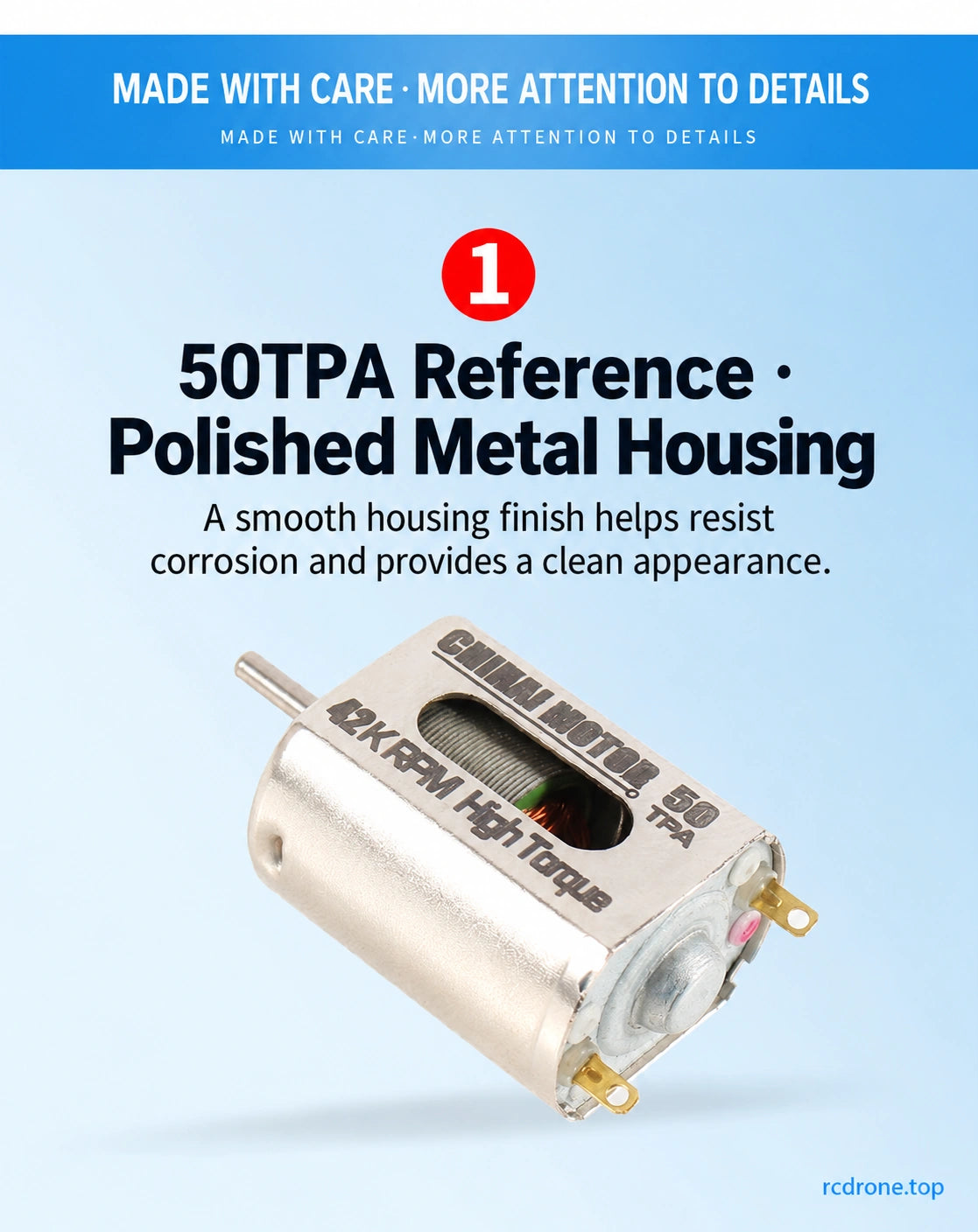 50TPA polished metal housing