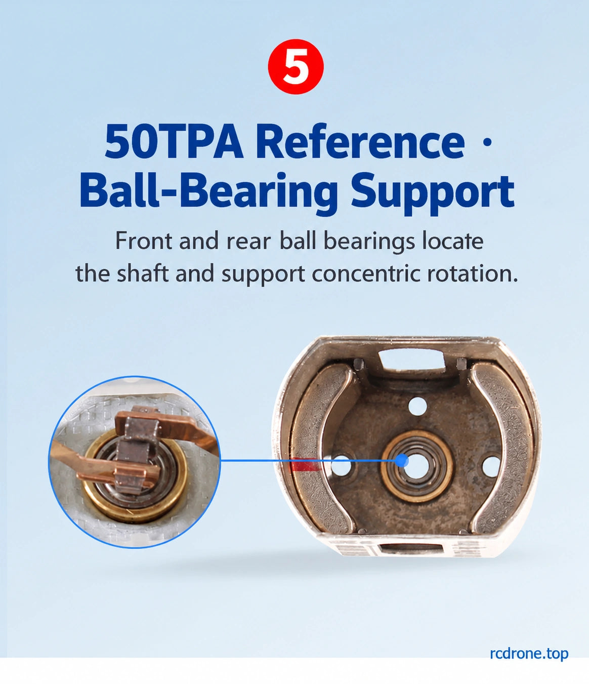 50TPA front and rear ball-bearing support