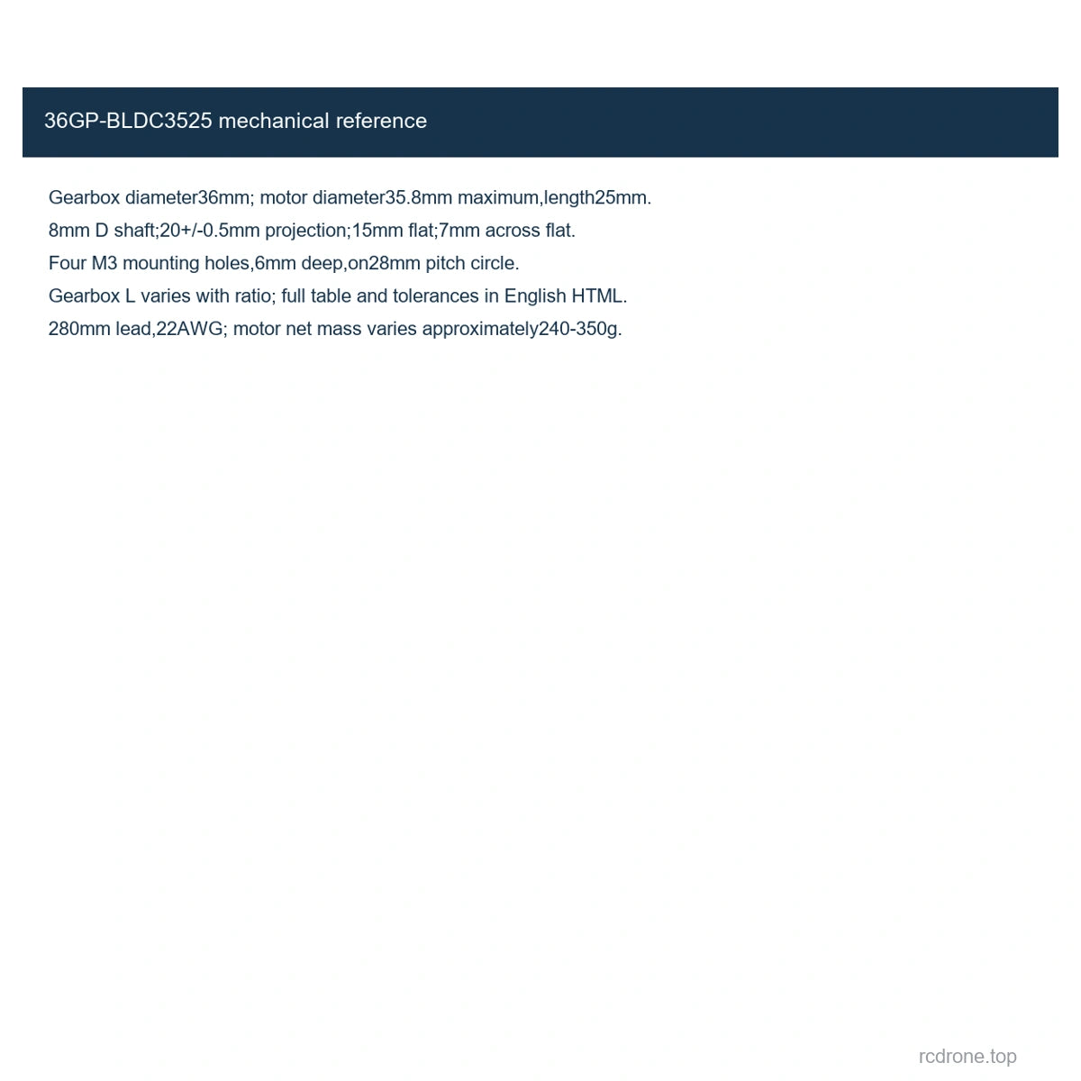 36GP-BLDC3525 mechanical reference